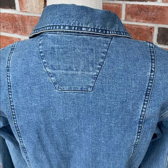 Harley-Davidson Denim Long Sleeve Lace Up Top - Picture 7 of 13